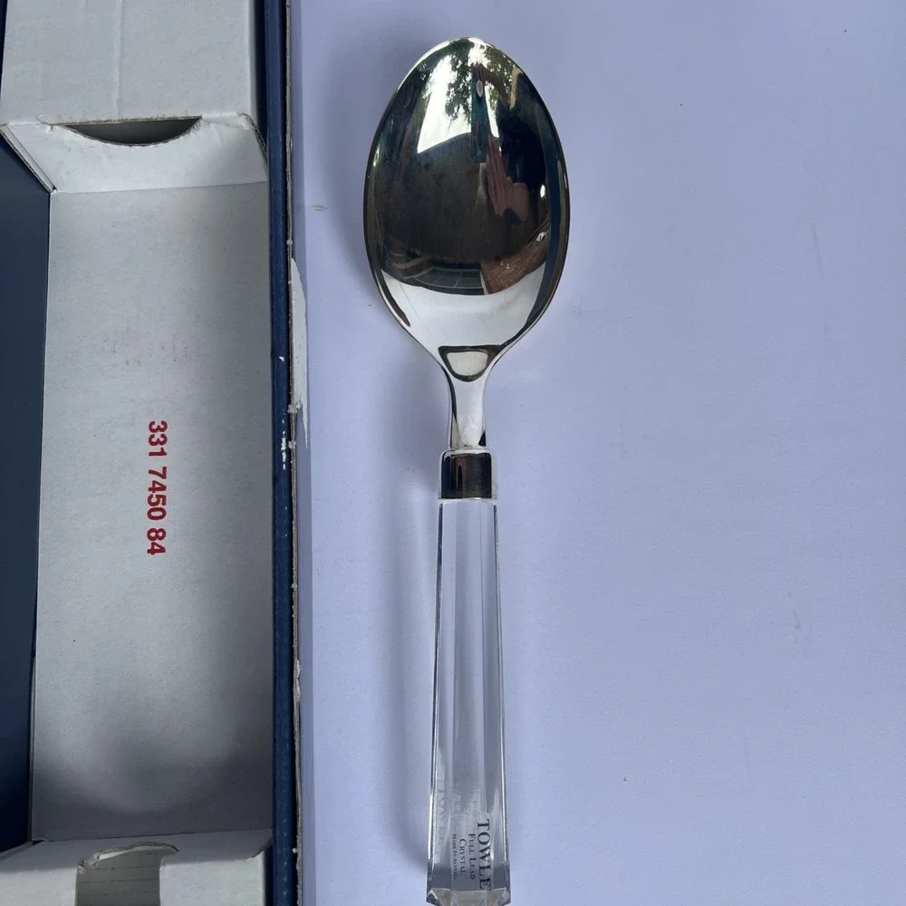 Towle Lead Crystal Serving Spoon 10